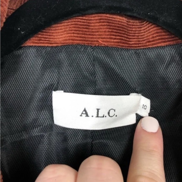 A. L. C. Vernay Corduroy Blazer In Deep Rust Size US 10 Rare Find - Picture 11 of 13